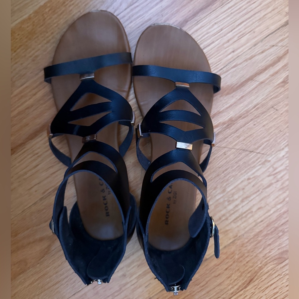 Rock & Candy Black Strappy Sandals
